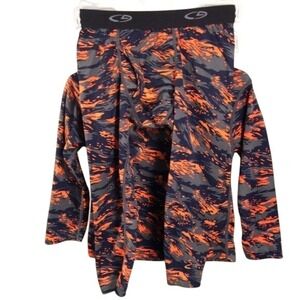 Champion‎ C9 Kids Boys XS Thermal Sleepwear Set Orange Black Long Sleeve